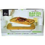 Eco+Chef 2 Pack Rectangle Baking Dish with Bamboo Lid Set