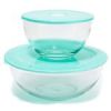 DÃ©cor USA Two Pack Blue Seal & Storage Glass Bowl Set