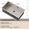 32-Inch Undermount Kitchen Sink 16 Gauge Stainless Steel Single Bowl - 32 x 19 x 10 Inch Deep Basin