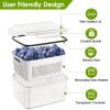 5Pcs Fruit Vegetable Containers with Removable Drain Basket Leakproof Lid Stackable Food Storage