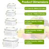 5Pcs Fruit Vegetable Containers with Removable Drain Basket Leakproof Lid Stackable Food Storage