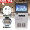 ZK-110 120V 495W 110lbs/50kg/24h Ice Maker Stainless Steel Transparent Frosted Lid/Display/4*9 Aluminum Ice Tray Commercial Silver