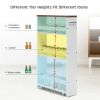 4 Tiers Rolling Slim Storage Kitchen Organizer Cart with Handle