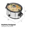 6 Qt. Slow Cooker w/ Locking Lid and Three Heat Settings - Stainless Steel