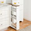 4 Tiers Rolling Slim Storage Kitchen Organizer Cart with Handle