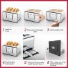 Toaster 4 Slice;  Geek Chef Stainless Steel Extra-Wide Slot Toaster with Dual Control Panels of Bagel/Defrost/Cancel Function(Sliver-Black)