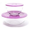 DÃ©cor USA Two Pack Purple Seal & Storage Glass Bowl Set