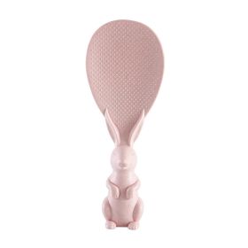 1pc, Rice Scoop, Non-stick Rice Paddle, Cute Bunny Standing Food Service Spoon, Home Creative Kawaii Rabbit Rice Shovel, Kitchen Utensils (Color: pink)