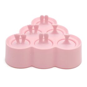 Ice Mold Ice Cube Maker Candy Bar Ice Pop Maker Ice Cream Kitchen Accessories Silicone Molds Popsicle Molds With Lid DIY Mould (Color: pink)