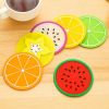 1pc Fruit Shape Cup Coaster Silicone Cup Pad Slip Insulation Pad Cup Mat Hot Drink Holder Mug Stand Home Kitchen Accessories