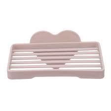 Soap Dish Holder Wall Mounted Heart Shaped Bathroom Storage Plate Tray Holder Case Soap Bathroom Shower Kitchen Washroom Shelf Storage Organizer (Color: pink)