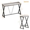 Modern Design Kitchen Dining Table, Pub Table with X-Shaped Table Legs, Long Dining Table Set with 3 Stools, Easy Assemble