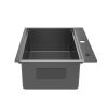 Aqucubic Gunmetal Black CUPC Handmade 304 Stainless Steel Topmount Kitchen Sink with Accessories and faucet