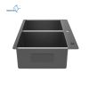 Aqucubic Gunmetal Black CUPC Handmade 304 Stainless Steel Topmount Kitchen Sink with Accessories and faucet