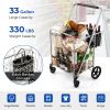 Folding Grocery Cart with Waterproof Liner