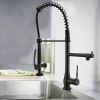 Single Handle Standard Pull Down Kitchen Faucet  Spray in Black