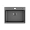 Aqucubic Gunmetal Black CUPC Handmade 304 Stainless Steel Topmount Kitchen Sink with Accessories and faucet