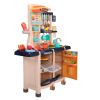 Large Pretend Play Kitchen Set Kids Cooking Playset with Realistic Lights;  Vivid Sounds;  Play Phone;  Clock and 65 Pcs Accessories;  3 +;  Blue XH