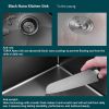 Gloss Black Ceramic Coating with NanoTek Undermount Kitchen Sink;  16 Gauge T-304 Stainless Steel Single Bowl Wet Bar or Prep Sink