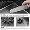 Aqucubic Large Gunmetal Black Handmade 304 Stainless Steel Undermount Kitchen Sink with Accessories