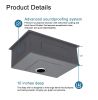 Aqucubic Large Gunmetal Black Handmade 304 Stainless Steel Undermount Kitchen Sink with Accessories