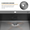 Aqucubic Gunmetal Black CUPC Handmade 304 Stainless Steel Topmount Kitchen Sink with Accessories and faucet