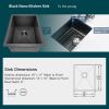 Gloss Black Ceramic Coating with NanoTek Undermount Kitchen Sink;  16 Gauge T-304 Stainless Steel Single Bowl Wet Bar or Prep Sink