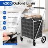 Folding Grocery Cart with Waterproof Liner