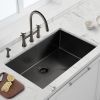 Aqucubic Large Gunmetal Black Handmade 304 Stainless Steel Undermount Kitchen Sink with Accessories